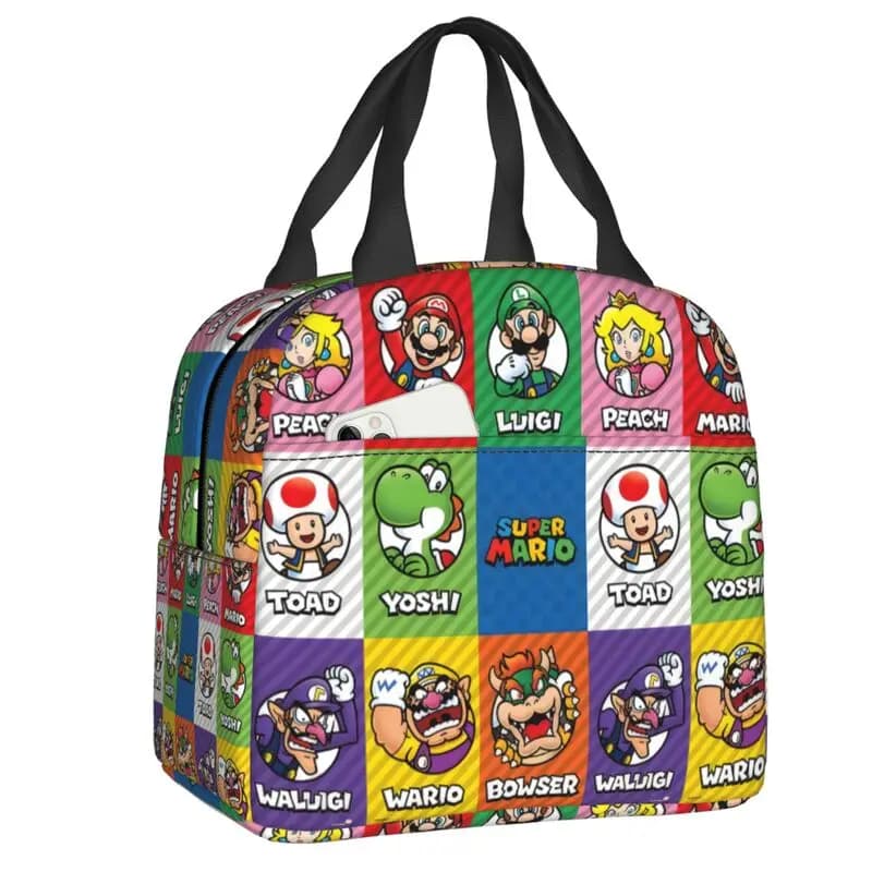 Borsa per il pranzo M-Marios Super Bros da donna, riutilizzabile, termica, isolata, per la scuola, per conservare il cibo, Bento Box