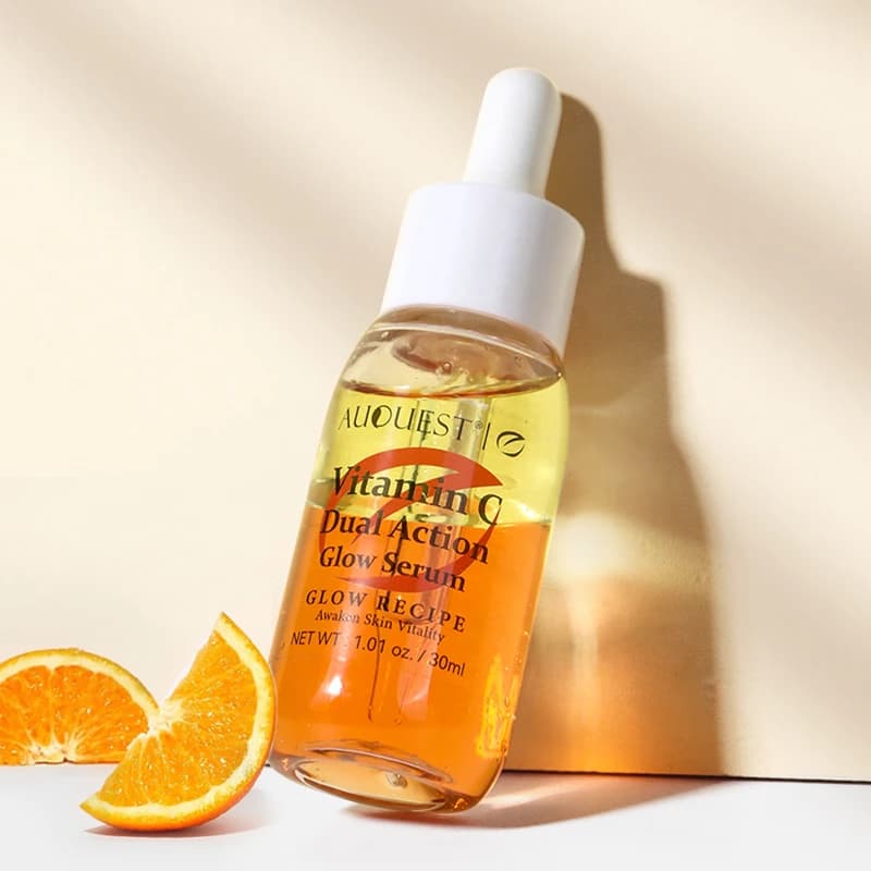 AUQUEST vitamin C serum face removal dark spots control of the niacinamide whitening pores illuminates face oil essence produced for skin care