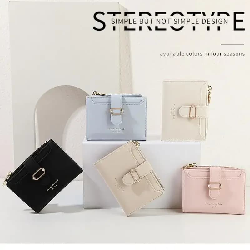 Cute Mini Wallet for Women Short Fold Design with Card Slots Small Handbag Accessory