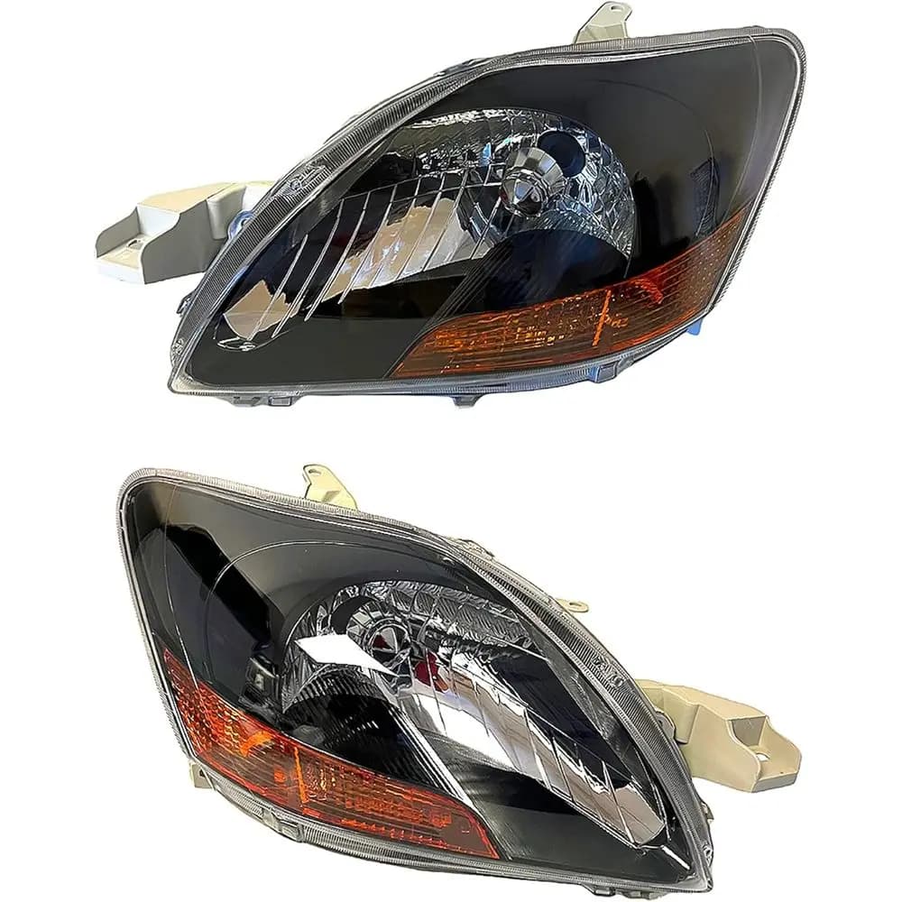 Fari Neri per Toyota Yaris 4 Porte Berlina 2007-2011, Lato Guida + Lato Passeggero 07-11
