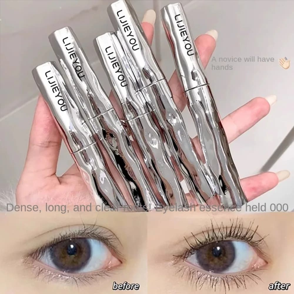 Mascara Colorato in Tubetto Argento, Impermeabile, Volumizzante e Allungante, ad Asciugatura Rapida, Effetto Prolungato