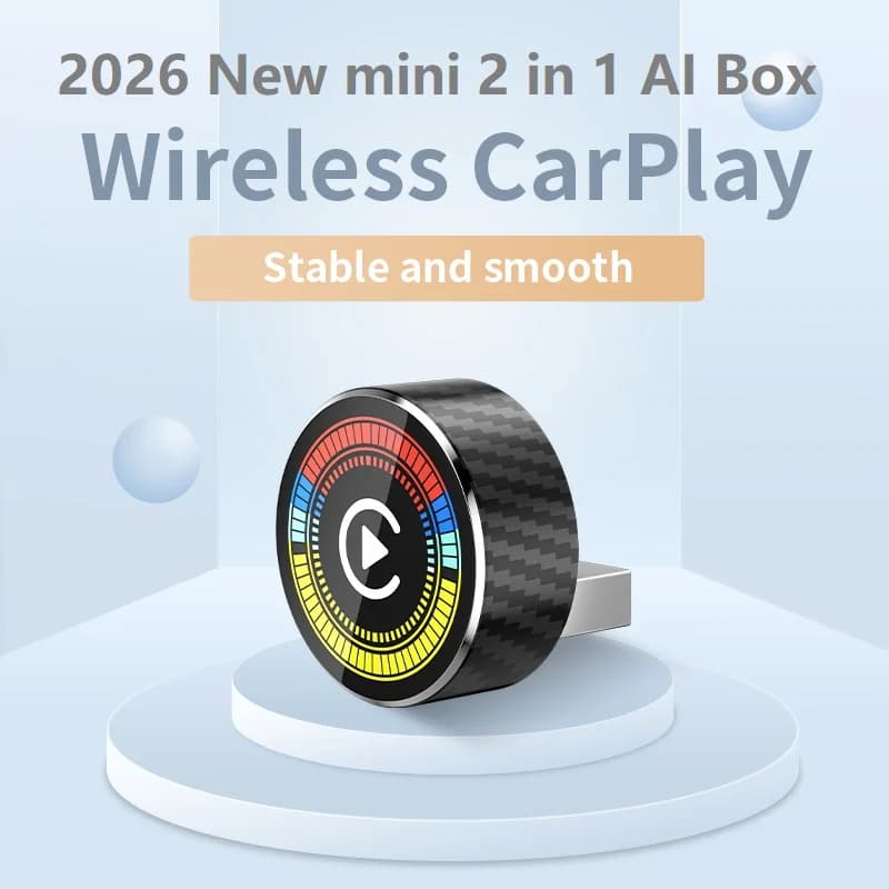 2026 Nuovo Mini adattatore universale 2 in1 CarPlay cablato a wireless Android Auto Smart Box Plug and Play Connessione automatica Aggiornamento OTA