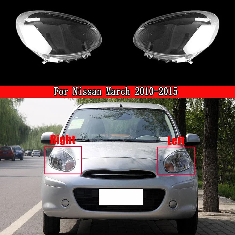 Headlight Lens For Nissan March 2010 2011 2012 2013 2014 2015 Headlamp Cover Car Replacement Auto Shell