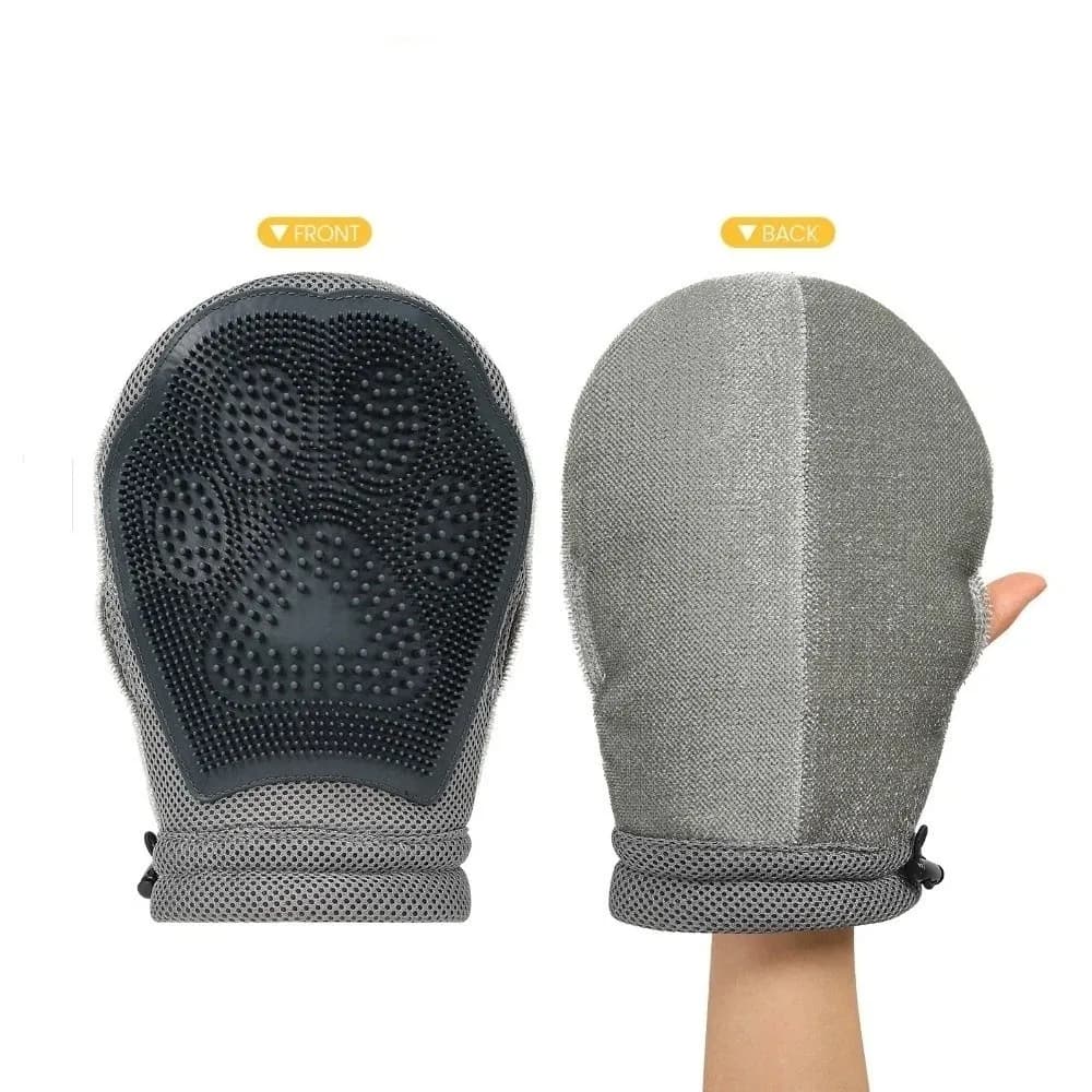 Double-sided Pet Hair Removal Glove Anti-Slip Effective Pet Detangling Mittens Soft Thumb Opening Design Cat Cleaning Brush