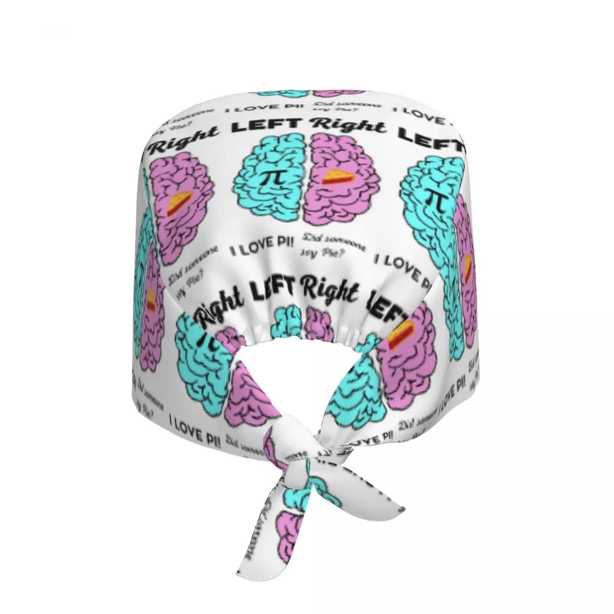 Cappello Chirurgico Unisex Regolabile per Infermieri e Dentisti con Stampa Matematica 'Left Right Brain Hemisphere Pi Pie Math Joke'
