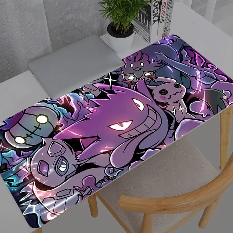 Tappetino per Mouse Anime Pokemon Pikachu Gengar, Grande XXL, per Tablet, Tastiera Varmilo, Accessori Gaming Kawaii
