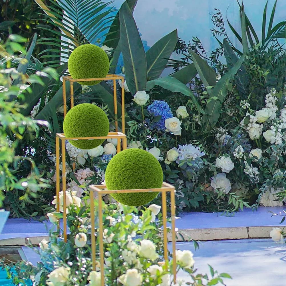 Set di 3 Supporti in Plastica per Piante Artificiali, Struttura per Fiori Finti, Decorazione per Giardino e Cortile