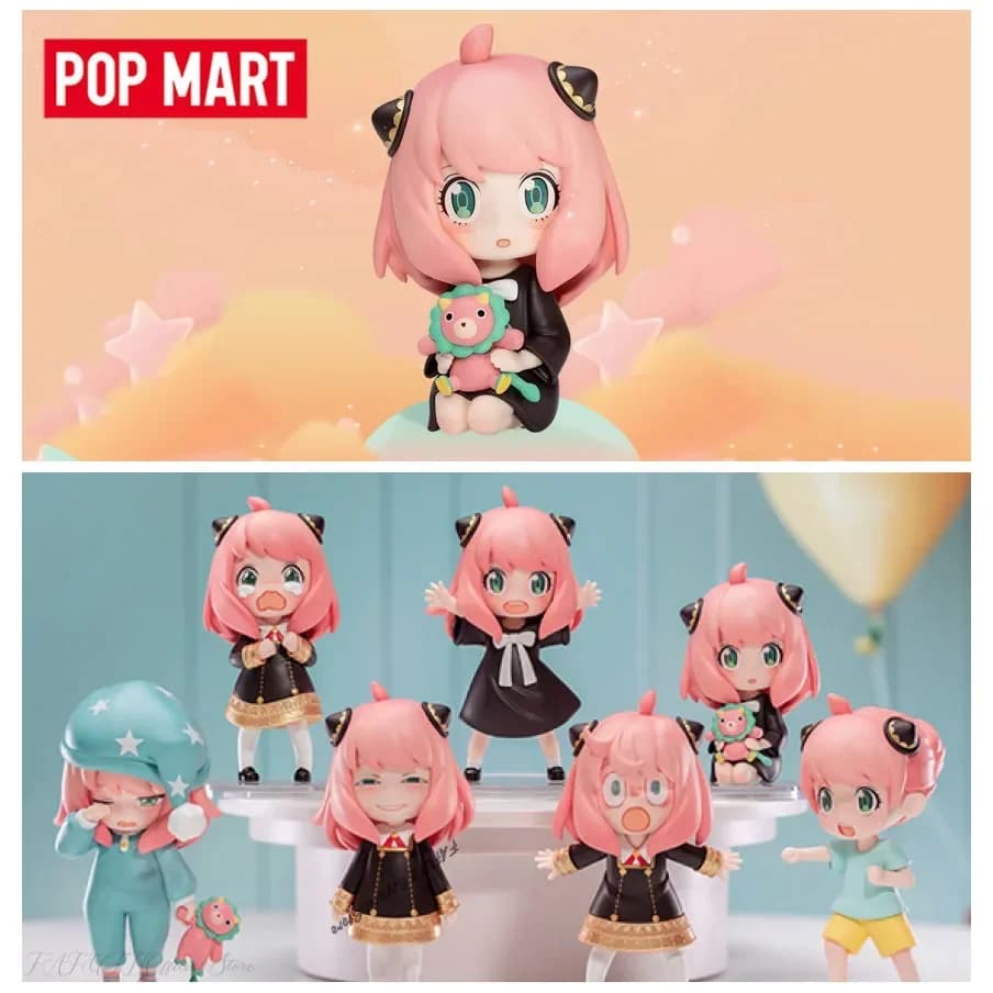 POP MART Spy X Family Anya Series Scatola cieca Scatola misteriosa Guess Bag Giocattoli Doll Cute Anime Figure Ornamenti per il desktop Collezione regalo