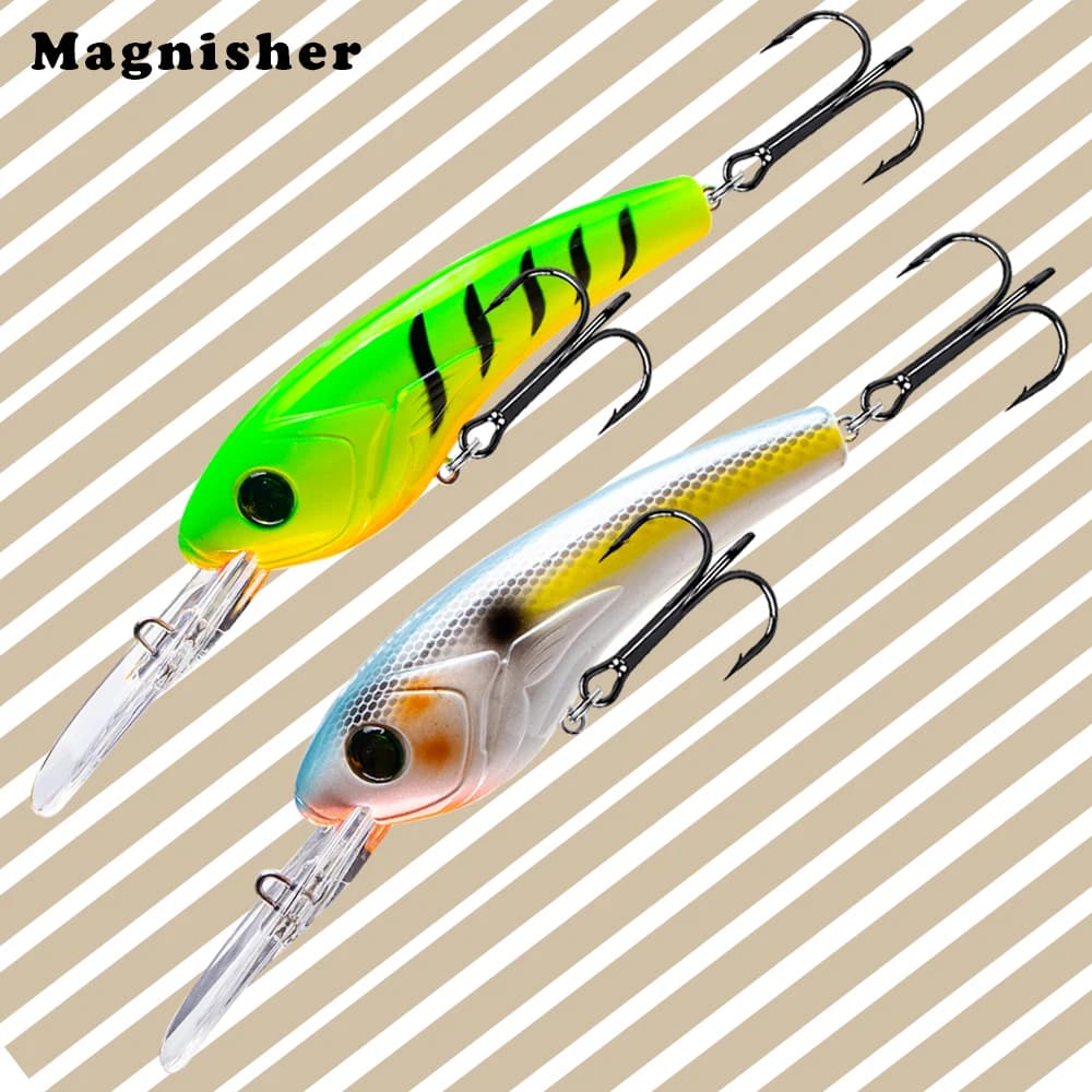 Magnisher Deepwater Minnow Baits 13.5cm 20g Floating Hard Bait Crankbait Fishing Lures Wobble for Bass Pike Tackle