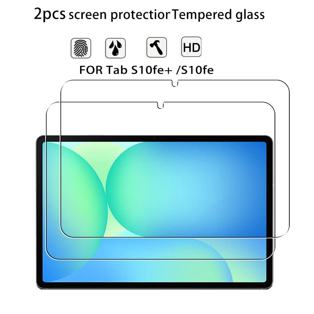 2-piece tempered glass screen protector for Samsung Galaxy Tab S10FE plus S10FE + HD glass protective film for tablet
