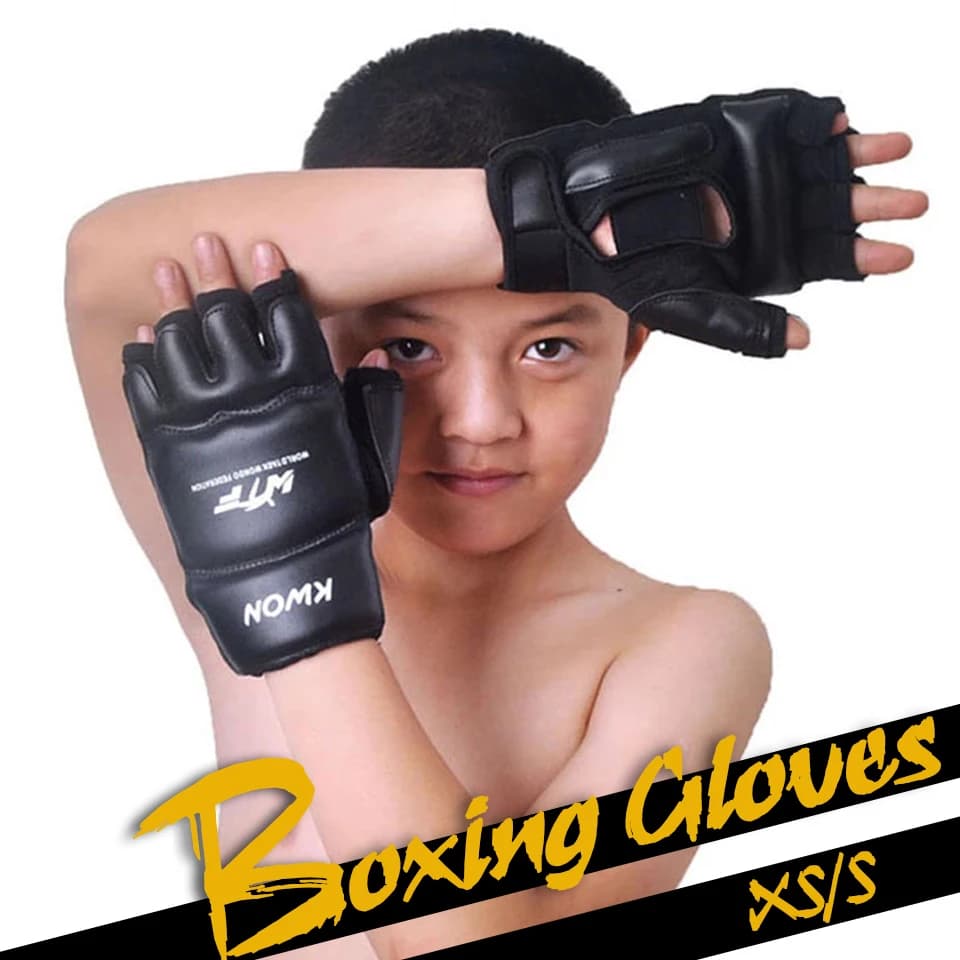 GOBYGO Mezze dita Children Sand Bags Training Boxing Gloves PU Fitness Sparring Taekwondo Combat Gloves Hand Protection
