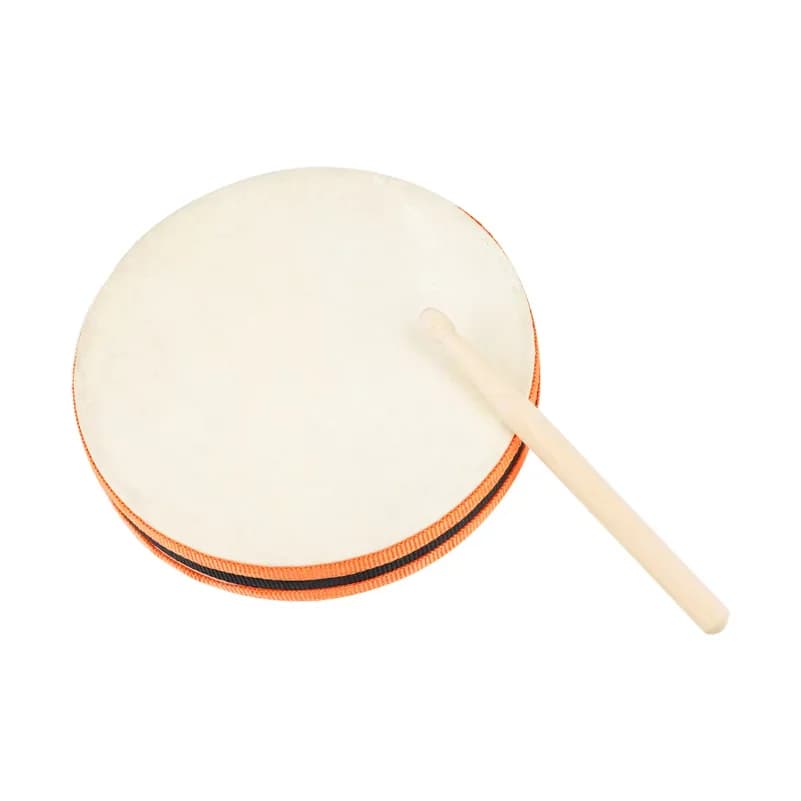 Tamburo a mano a doppia faccia con bacchette, tamburello, giocattoli musicali educativi per bambini, handdrum portatile, giocattoli a percussione educativi