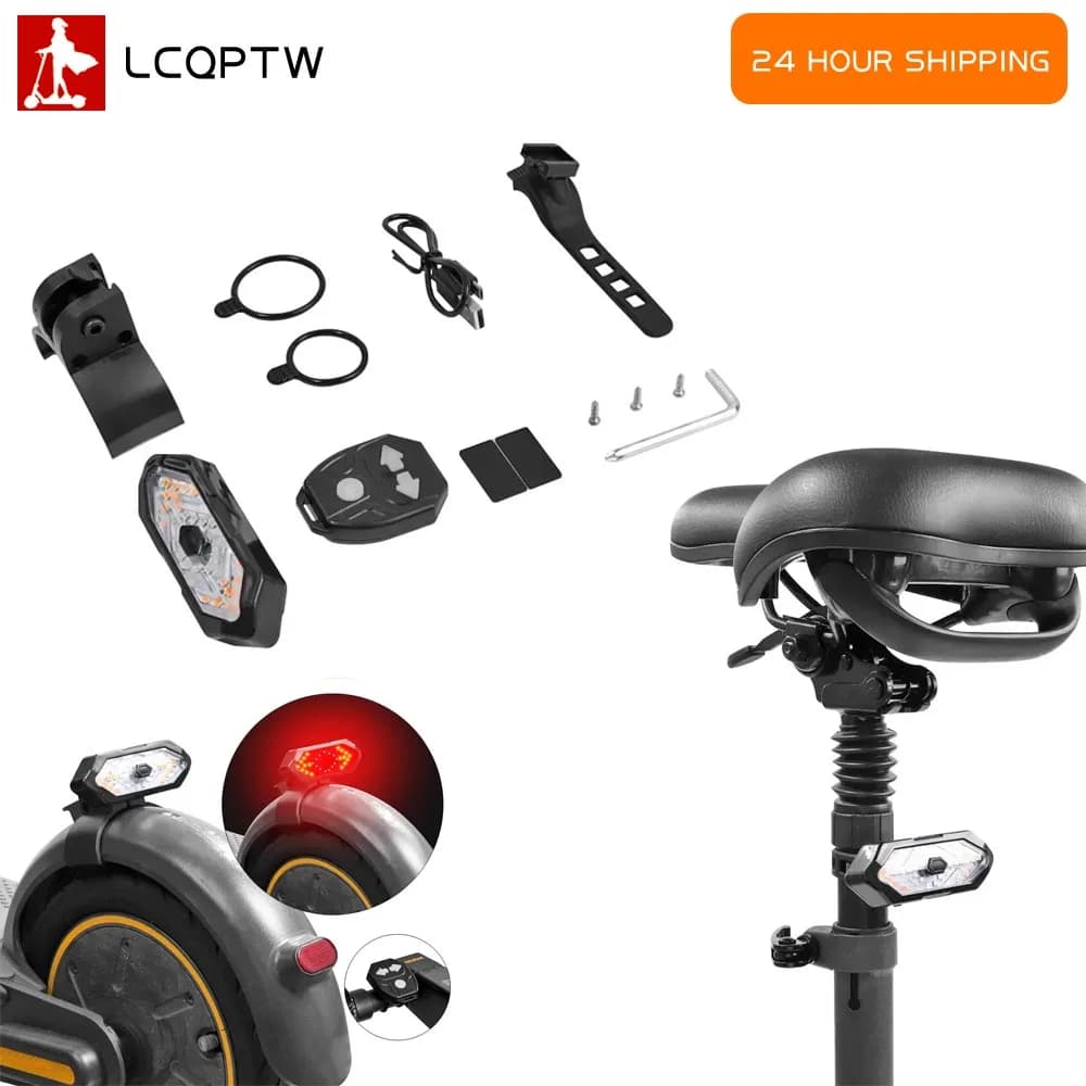Kit indicatori di direzione telecomando senza fili luci posteriori ricaricabili USB per parte scooter elettrico Ninebot Max G30