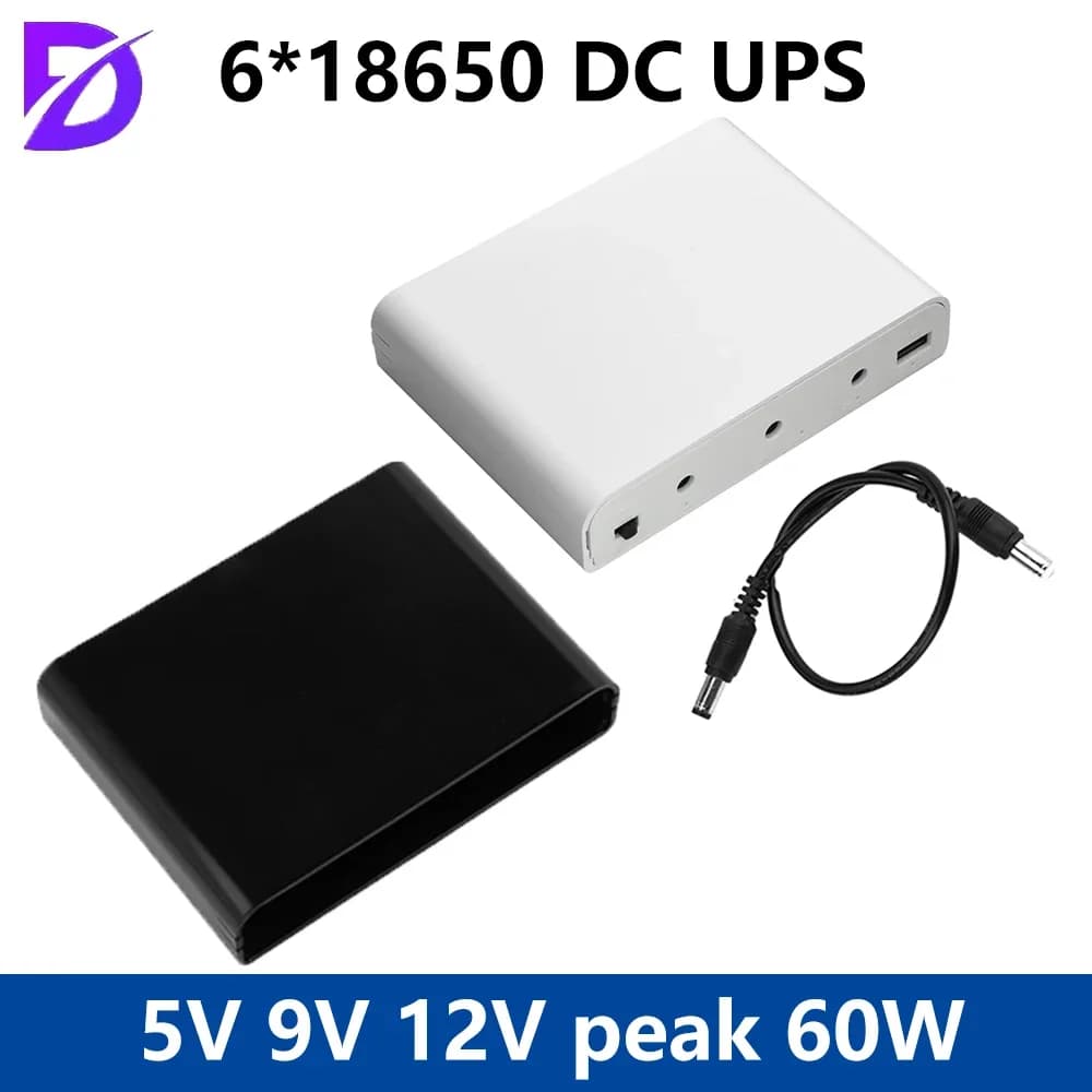 Kit Fai-da-Te per Power Bank con Batteria UPS 18650 Senza Saldatura, Custodia per Router Ottico, Alimentatore Ininterrotto 5V9V12V Picco 60W
