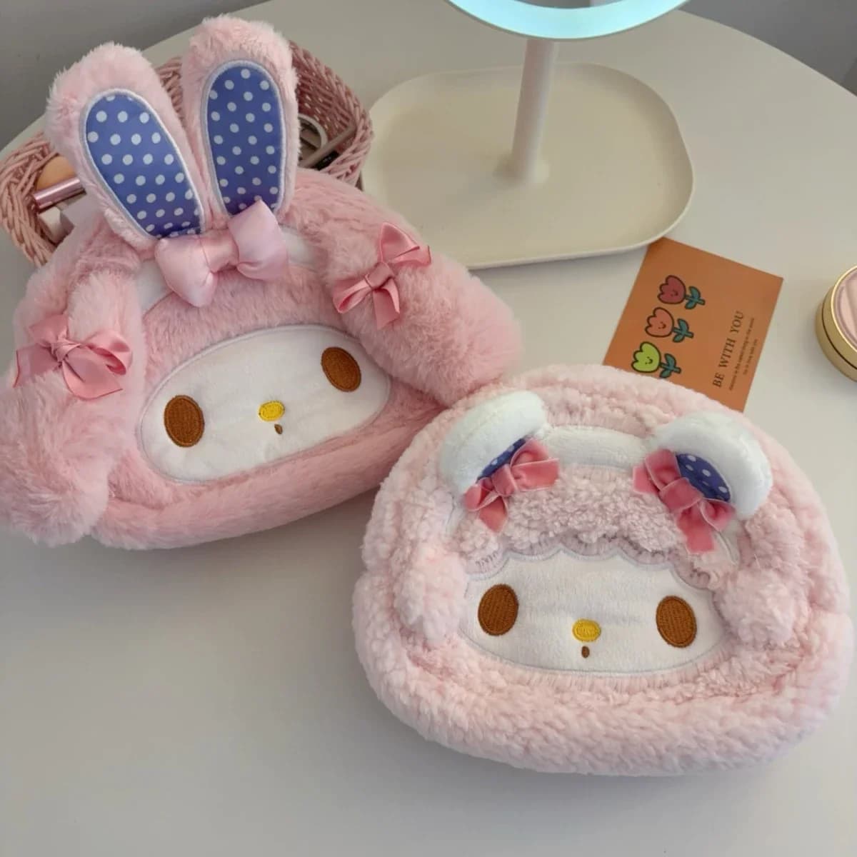 Bella My Melody Borsa per cosmetici Stile giapponese Anime Rosa Borsa per trucco portatile Viaggio Astuccio per cartoni animati Regali Ragazza