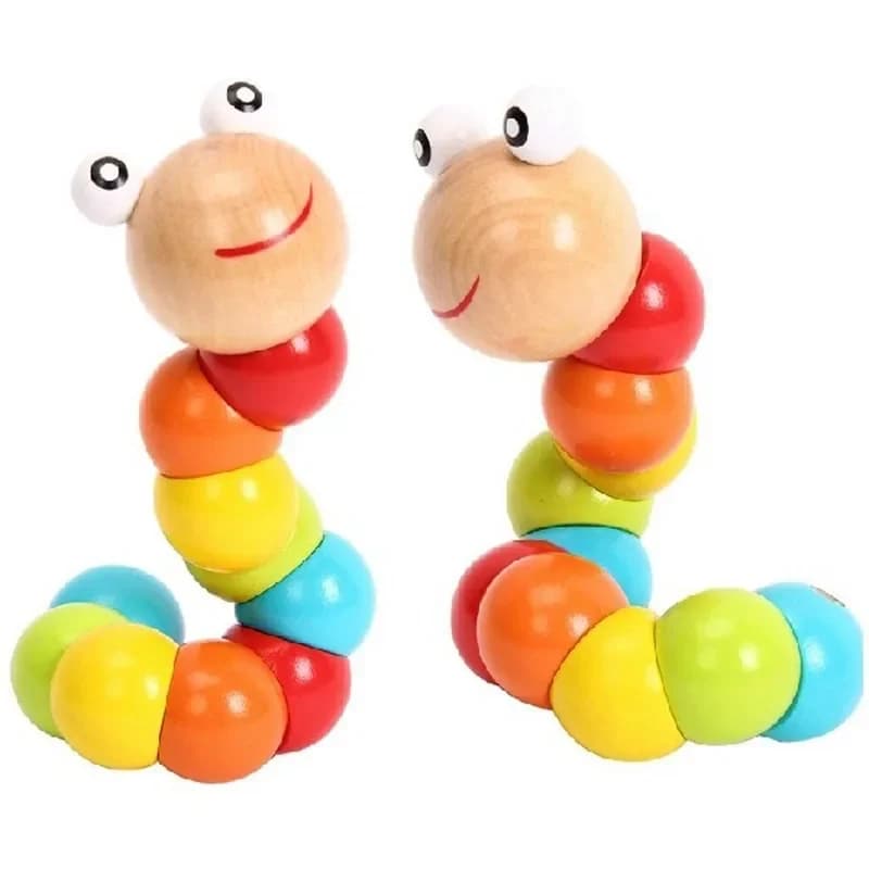 New Worm Twist Puppet Cognition divertenti giocattoli educativi forma intercambiabile blocchi di legno bambini colorati Caterpillar giocattolo per bambini