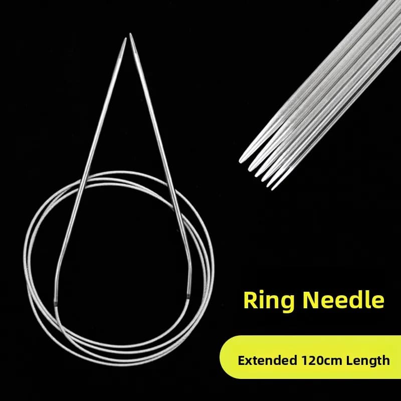 Stainless Steel Circular Needle Knitting Tool Sleeve Yarn Needle Sweater Needle Handmade Tool Home Textile Sewing DIY