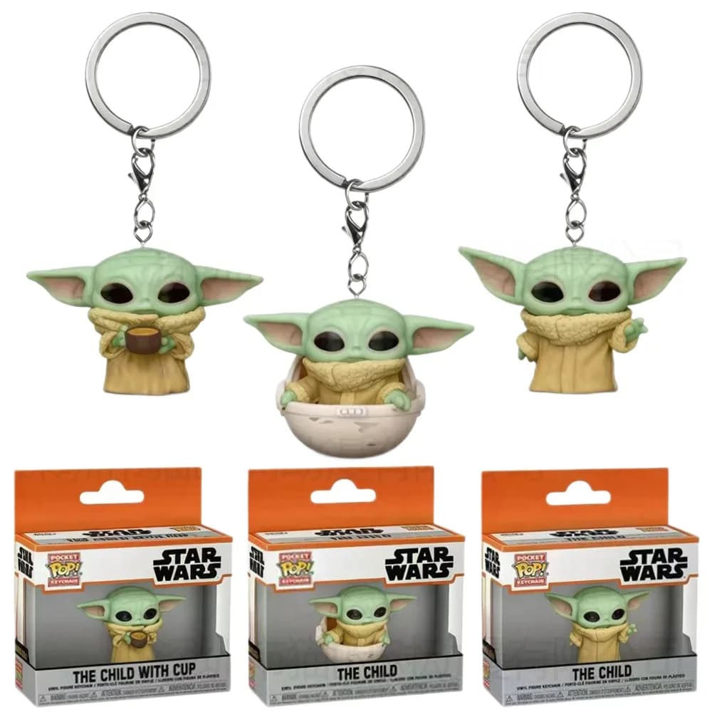 Funko POP Series Star Wars Baby Yoda Keychain, POP Figure Pendant, Cute Cartoon Anime Merchandise
