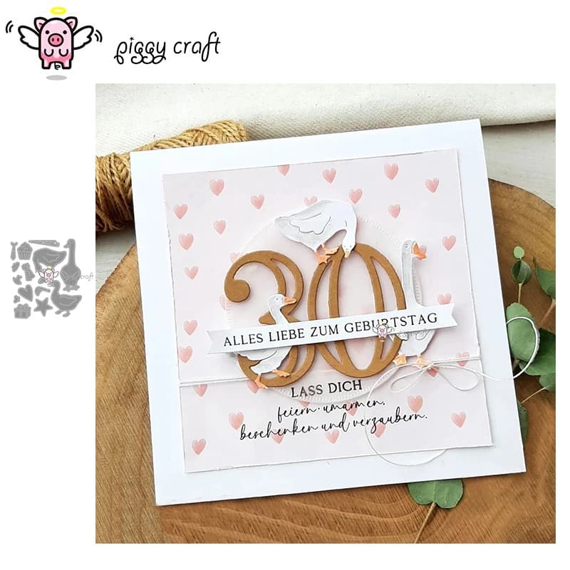 Piggy Craft metal cutting dies cut die mold Scarf umbrella tie goose Scrapbook paper craft knife mold blade punch stencils dies