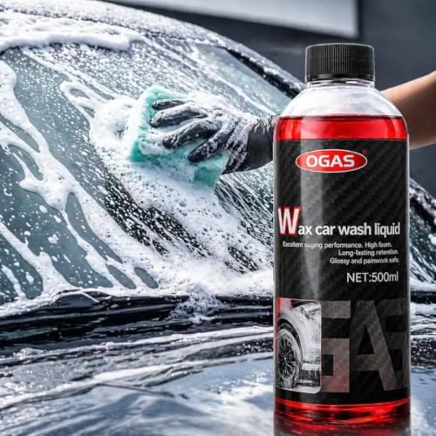 Detergente per Auto ad Alta Schiuma, Shampoo pH Bilanciato con Cera, Liquido Concentrato per Pulizia Auto Senza Graffi, per una Lavaggio Brillante e Profondo