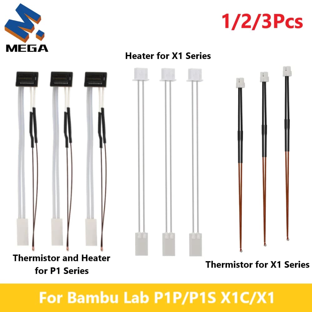 For Bambu Lab Hotend V2.0 V3.0 Kit X1C P1P Heater and Plate Hotend V3 Ceramic Heater Cartridge 24V 50W 3D Printer Parts