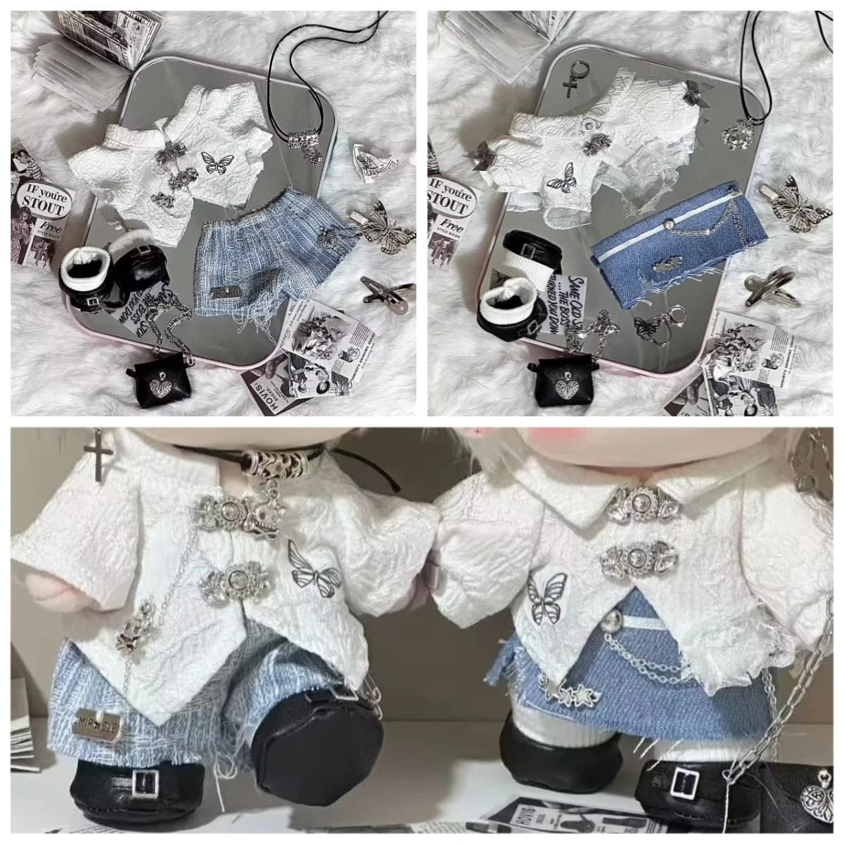 20cm cotton doll clothes, antique Chinese style set, cosplay attribute doll outfit, daily wear replacement