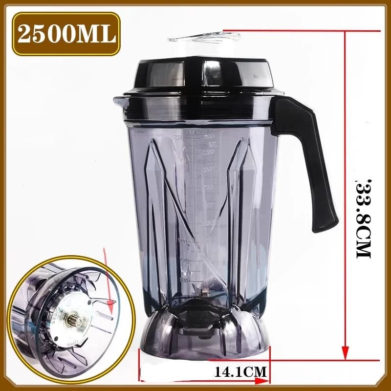 Tazza frullatore da 2500 ml (tazza + coperchio + coltello) per tazza sostitutiva frullatore Buffalo CR836/DR825.
