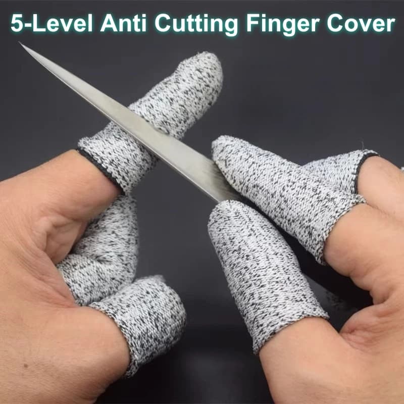 Level 5 Anti-Cut Finger Cover High-Strength Safety Flexible Anti Cut Fingertip Gloves Kitchen Tool Reusable and Durable