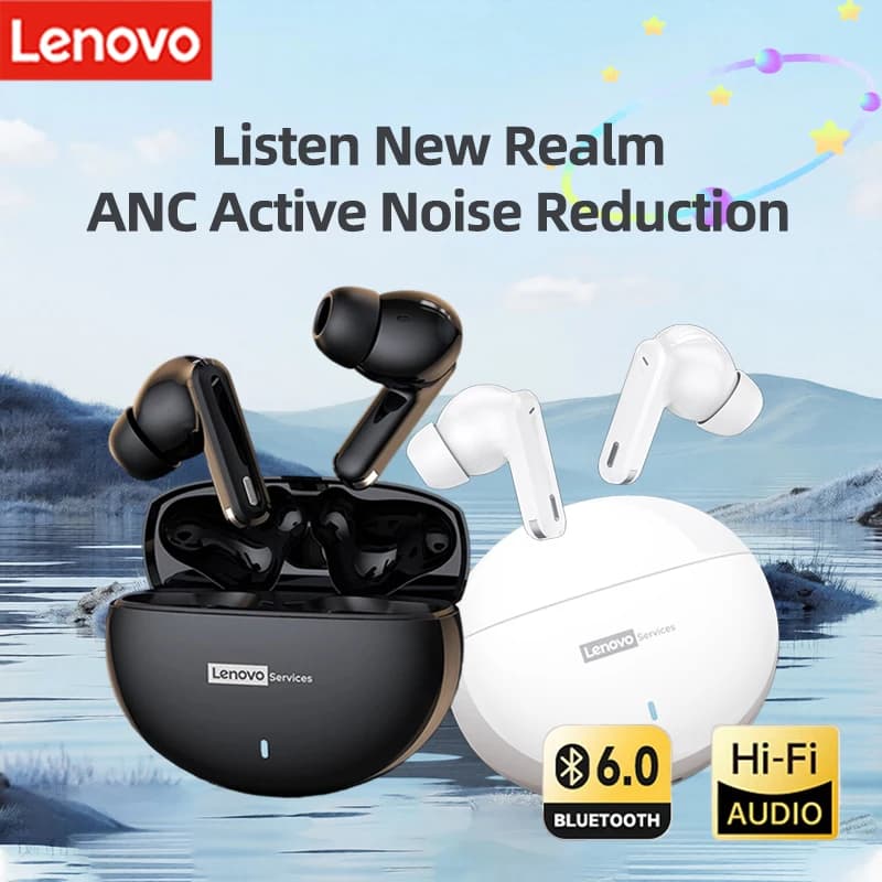 Nuove Cuffie Lenovo LE253 TWS Wireless Bluetooth 6.0 con Audio HiFi, Riduzione del Rumore ANC, Auricolari per Giochi e Sport con Microfono