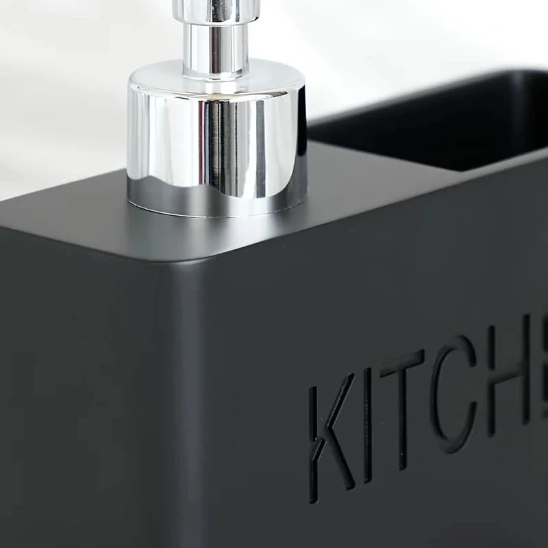 Dispenser di sapone da cucina multifunzionale con porta spugna, scatola portaoggetti per bottiglie di liquido per lavastoviglie