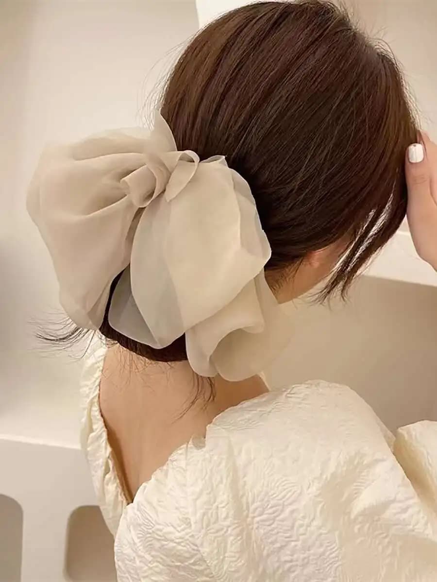 Elegant Chiffon Bow Hair Clip For Women Daily Use Casual Stylish Hair Accessory