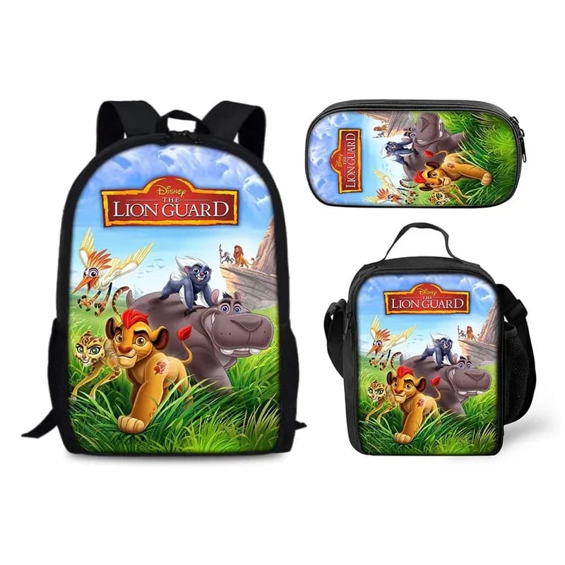 25COSGuard Lion Zaino Zaino Borsa per il pranzo Astuccio Set regalo per bambini Studenti