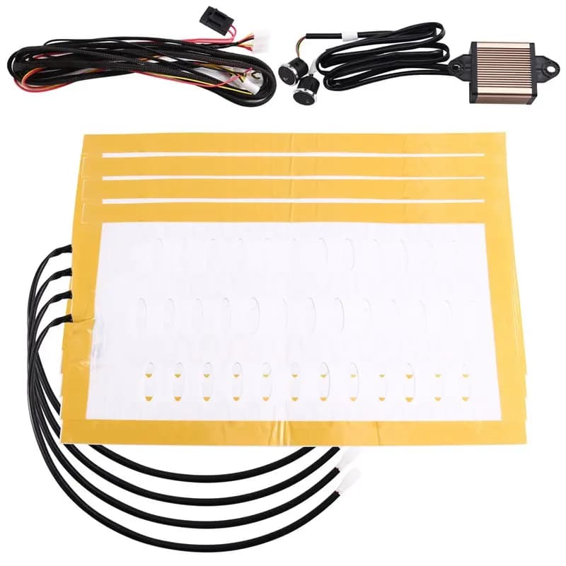 A82M-Universal 12V Self Seat Heater with Integrated Heat Bearings, 3 Level Control System with Double Round Switch and Wiring