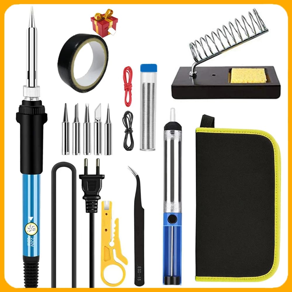 NEW Soldering Iron Kit Digutal Multimeter Welding Tool 20IN1 Soldering Kit with LCD Digital 60W Soldering Iron with 5 Extra Tips