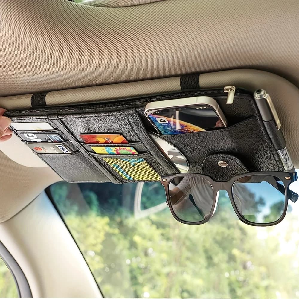 Organizer per Parasole Auto Multi-Tasca, Accessori Interni Auto, Porta Documenti e Porta Penne