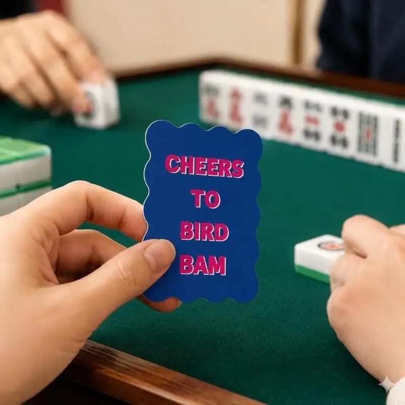 Smooth Mahjong Tile Cards, 4-Piece Set with Wavy Grip Edges for Building Tile Walls in Mahjong Rooms and 24BD