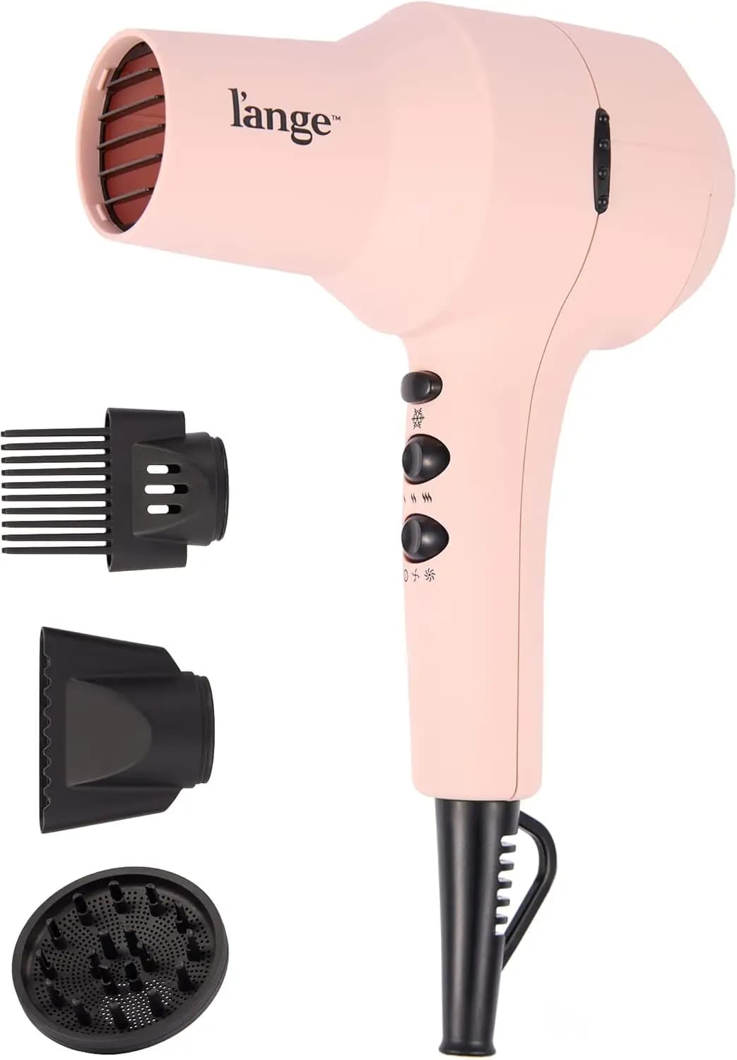 Professional 1875W Ionic Hair Dryer with Diffuser & Concentrator, Lightweight 1.32 lbs, Multiple Heat & Speed Settings, Cool Shot Button, Blush