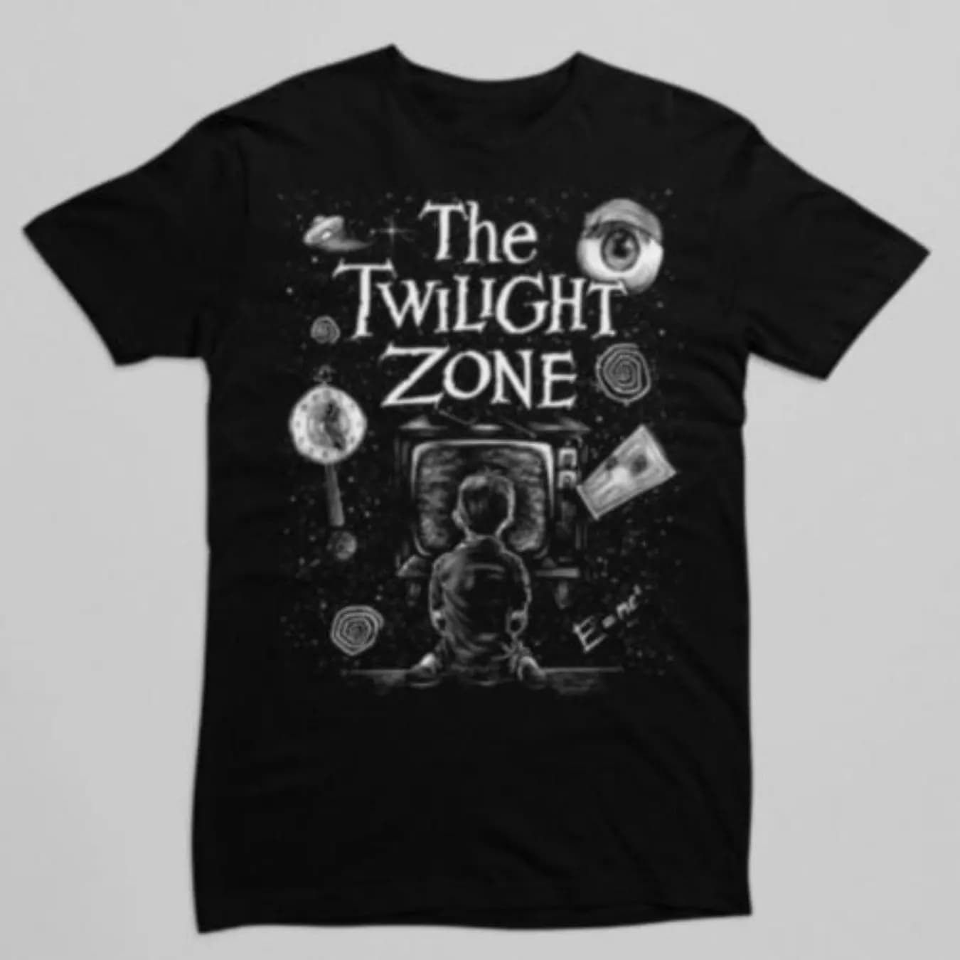 The Twilight Zone Poster T-Shirt Graphic Short Sleeve Shirt Unisex Men Women Summer Men's T-Shirt Casual Crew Neck Cotton Tee
