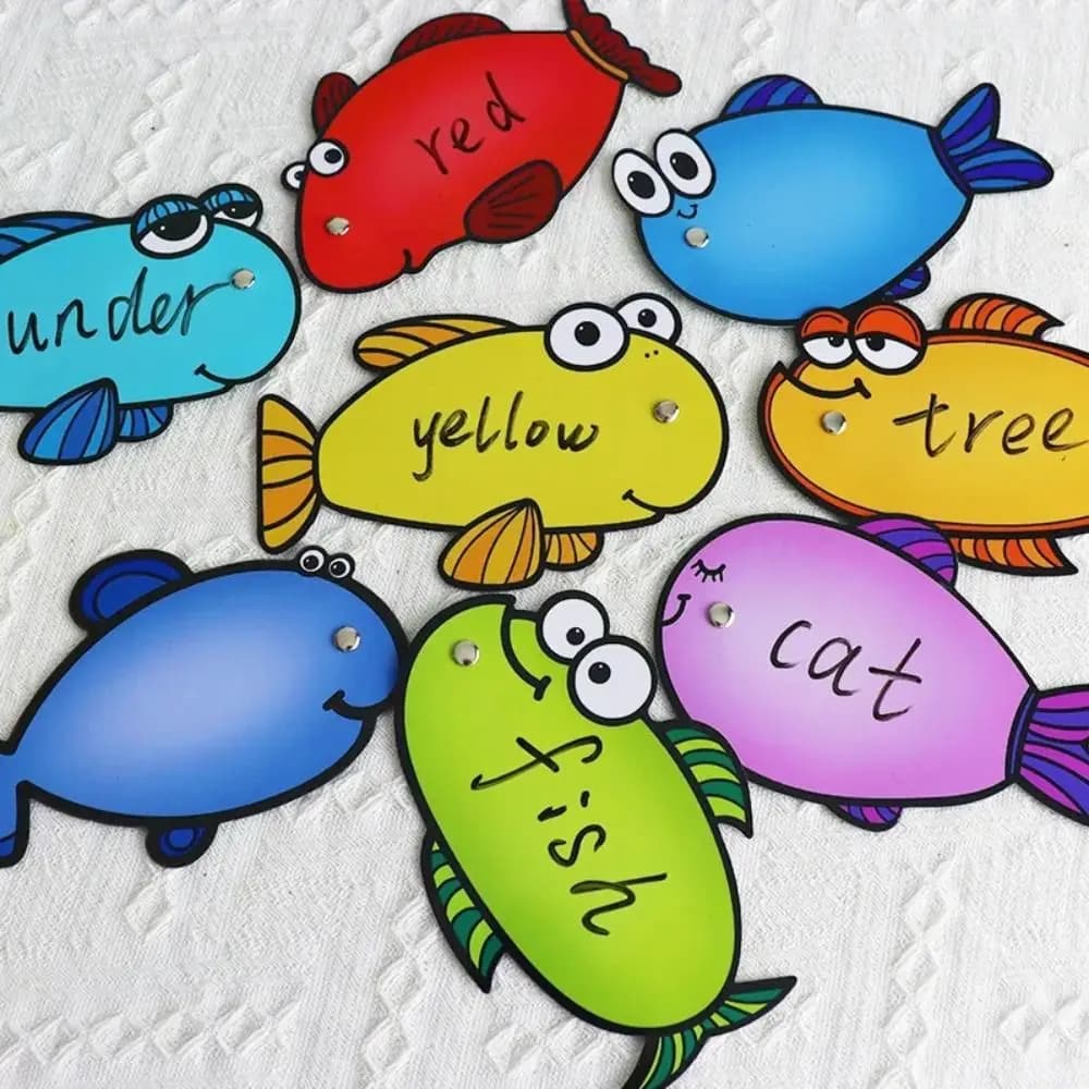 Carte cancellabili a secco con alfabeto, carte per tracciare le lettere, gioco educativo magnetico Go Fishing, carte per imparare le parole inglesi