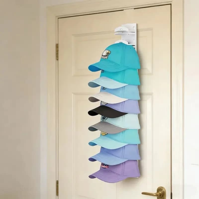 Space Saving Wall Mounted Hat Storage Rack Multi-Layer 18 Caps Capacity Cap Display For Closet Entryway Bedroom