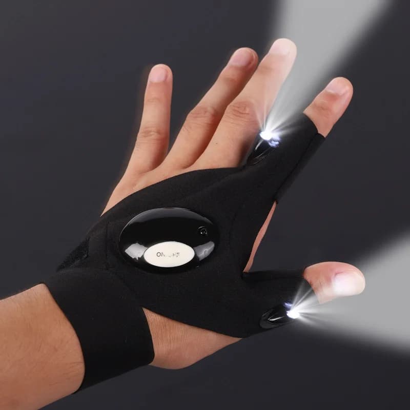 Torcia a LED Cintura da pesca Guanti senza dita Guanti impermeabili Ciclismo Campeggio Escursionismo Guanti di salvataggio Lampada Guanti di illuminazione