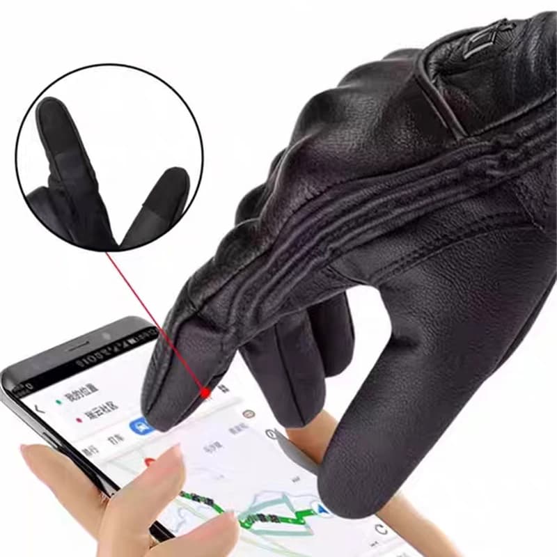 Motorcycle Rider's Gloves Of Full Finger Hand Protecter Touchscreen Gloves Of Goat-Skin Genuine Leather Gloves For Man/Women