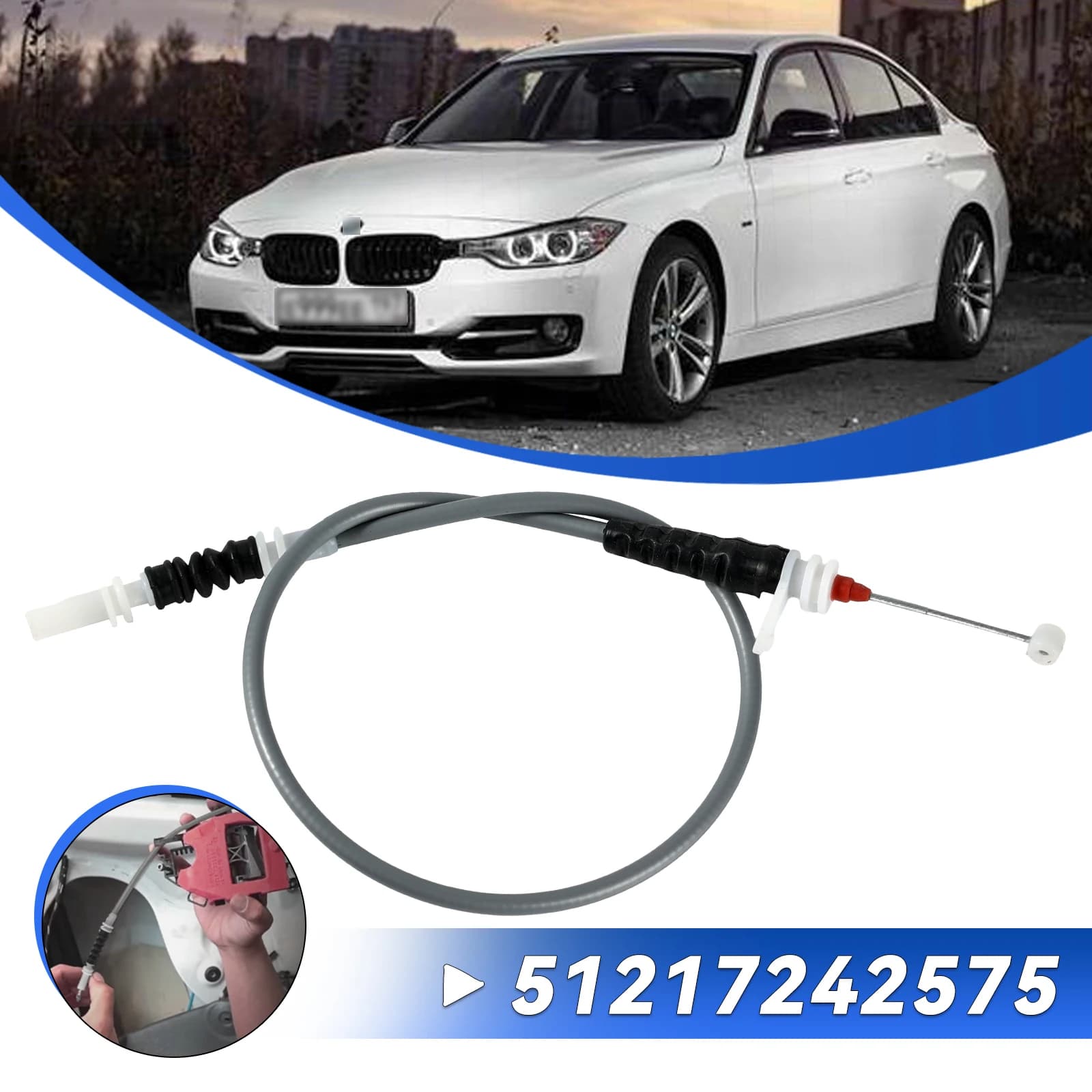 51217242575 Cavo di ricambio per maniglia esterna anteriore sinistra e destra per BMW F20 F32, cavo Bowden per maniglia esterna della portiera