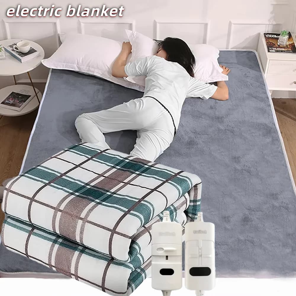 Coperta elettrica di grande promozione, riscaldatore a prova di freddo, coperta riscaldante a doppio controllo per doppia persona, sterilizzazione domestica