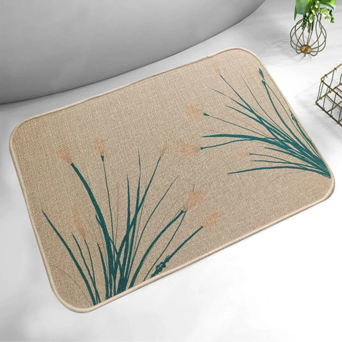 VIKAMA Fresh and Simple Bathroom Mat, Anti-slip, for Interior and Exterior, Decorative Carpet for Home, Zerbino for Door
