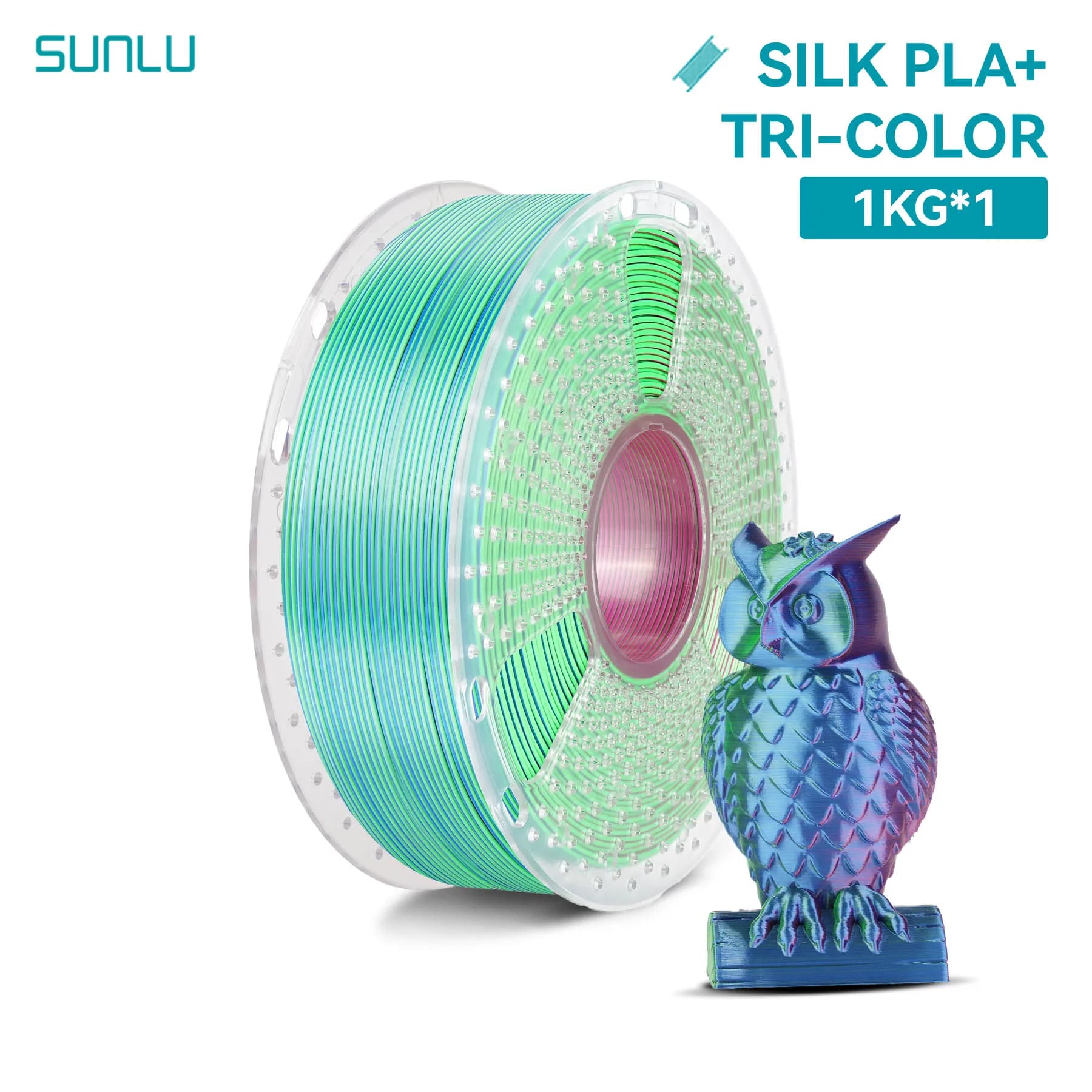 SUNLU Silk PLA Plus 3D Printer Filament 1KG/bobine 1,75mm ±0,02MM Pla+ Rabinbow Double/Triple Color 3D Printing Filaments Fast ship