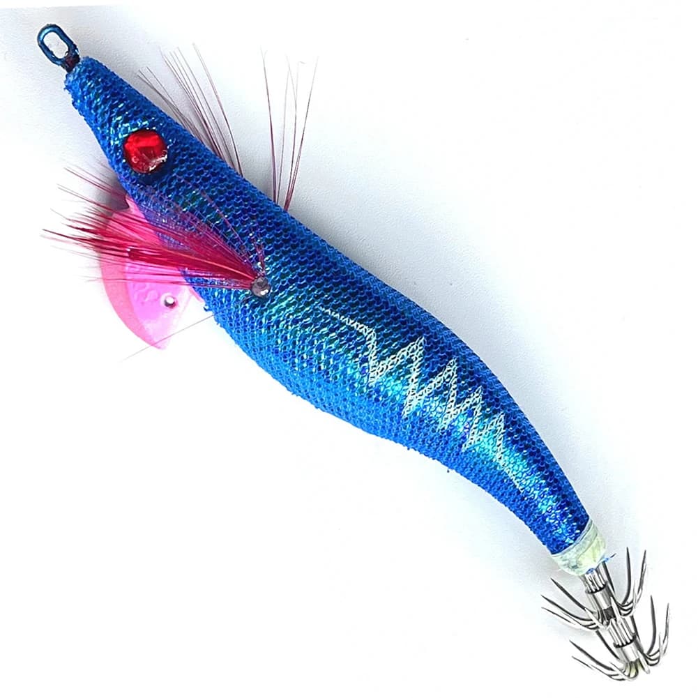 Esca da pesca luminosa Glow in Dark Swimbait Simulazione Legno Gamberetti Esche Plastica realistica per Polpo Seppie Attrezzatura da pesca