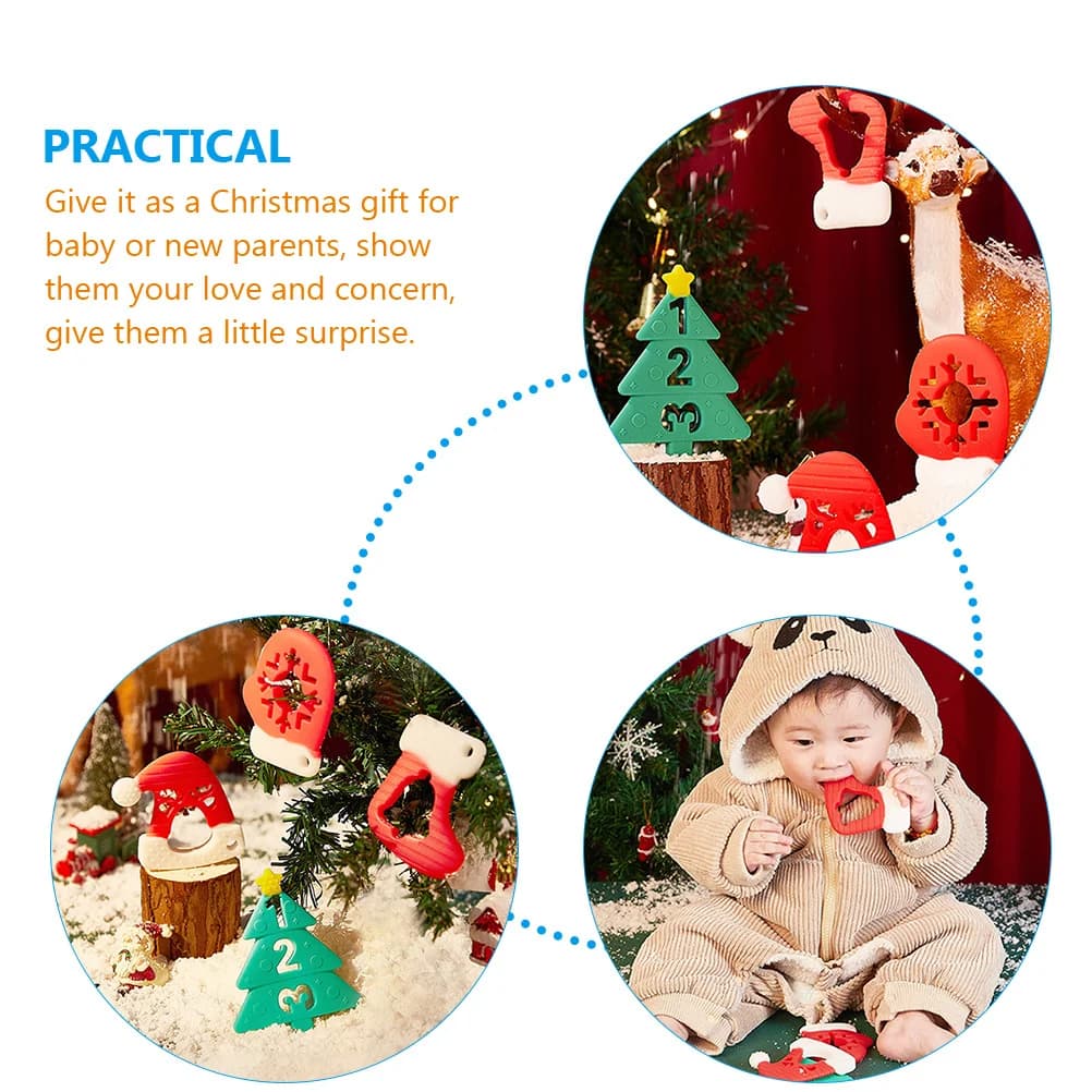 Set di 4 Massaggiagengive in Silicone per Neonati e Bambini, Sollievo per le Gengive, Sviluppo Molare, Ausilio per la Dentizione, Comfort e Calma
