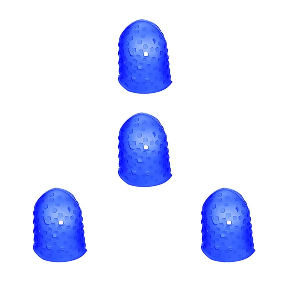 4Pcs Guitar Fingertip Protectors Silicone Finger Guards Finger Caps Pain Relief for Ukulele Electric Guitar Mandolin Navy Large