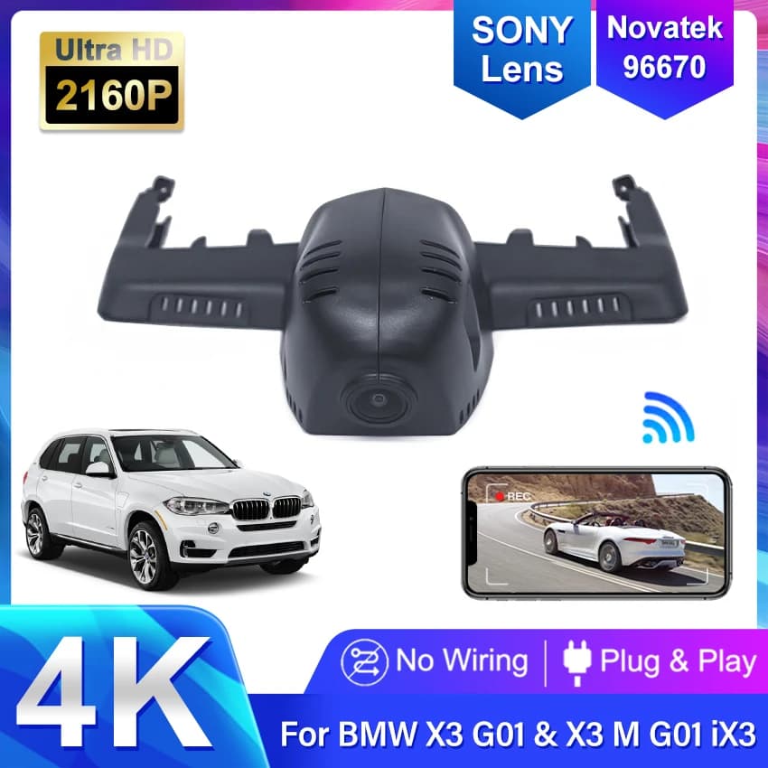 4K 2160P Wifi Car Dvr Dash Cam Camera Recorder for BMW X3 G01 for BMW X5 G05 for BMW X7 G07 for BMW 3 G20 G21 2018 - 2021 2023